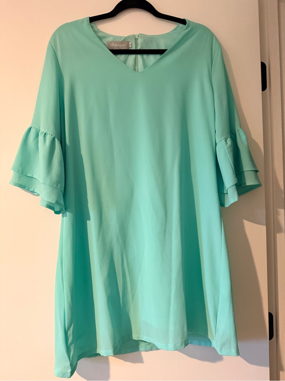 Bell Sleeve Mint Green Midi Dress